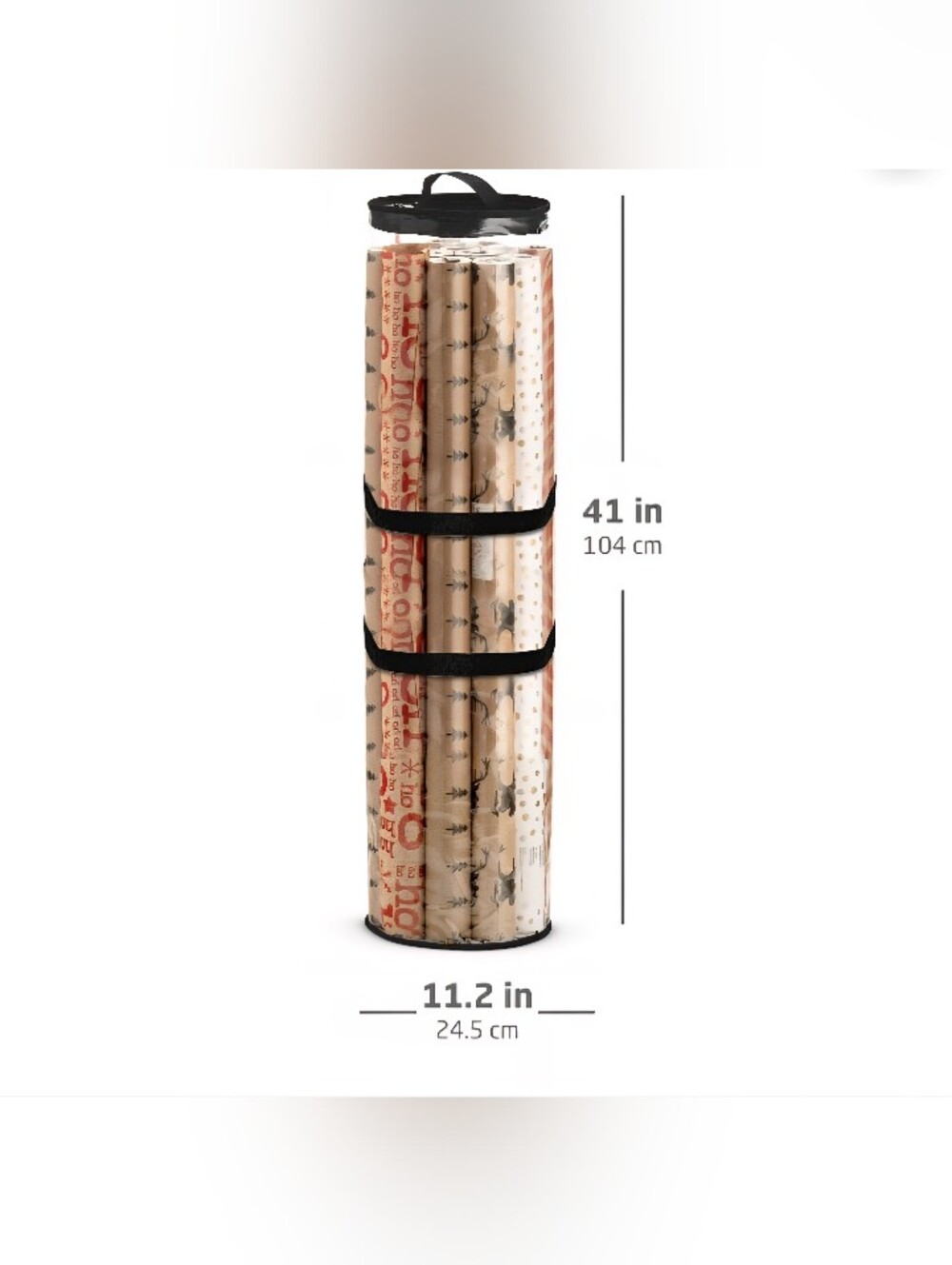 Zober Gift Wrapping Paper Storage Bag Fits 40" Rolls, Black - Picture 6 of 7